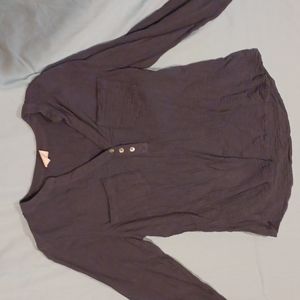 Women's large long sleeve mote top. Gray-blue.